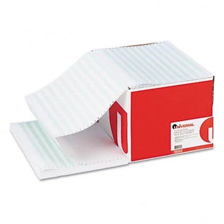 Universal Battery Universal Green Bar Computer Paper 20lb 14-7/8 x 11 Perforated Margins 2400 Sheets 15852